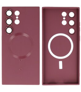 MagSafe Hoesje met Camera Beschermer voor Samsung Galaxy S23 Ultra Bruin MagSafe Hoesje met Camera Beschermer voor Samsung Galaxy S23 Ultra Bruin