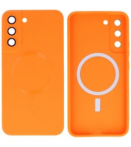 MagSafe Hoesje met Camera Beschermer voor Samsung Galaxy S22 Plus Oranje
