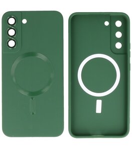MagSafe Hoesje met Camera Beschermer voor Samsung Galaxy S22 Plus Donker Groen