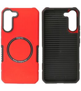 Samsung Galaxy S21 Plus MagSafe Hoesje - Shockproof Back Cover - Rood Samsung Galaxy S21 Plus MagSafe Hoesje - Shockproof Back Cover - Rood