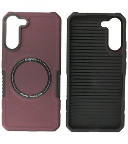 Samsung Galaxy S22 Plus MagSafe Hoesje - Shockproof Back Cover - Bordeaux Rood