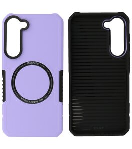 Samsung Galaxy S23 Plus MagSafe Hoesje - Shockproof Back Cover - Paars Samsung Galaxy S23 Plus MagSafe Hoesje - Shockproof Back Cover - Paars