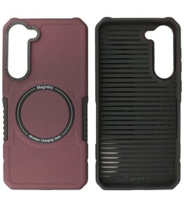 Samsung Galaxy S23 Plus MagSafe Hoesje - Shockproof Back Cover - Bordeaux Rood Samsung Galaxy S23 Plus MagSafe Hoesje - Shockproof Back Cover - Bordeaux Rood