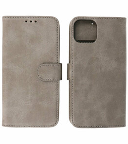 iPhone 15 Plus Hoesje Book Case Telefoonhoesje Grijs iPhone 15 Plus Hoesje Book Case Telefoonhoesje Grijs