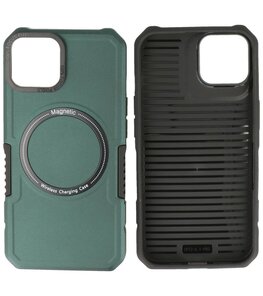 MagSafe Hoesje - Shockproof Back Cover voor de iPhone 14 - Donker Groen MagSafe Hoesje - Shockproof Back Cover voor de iPhone 14 - Donker Groen