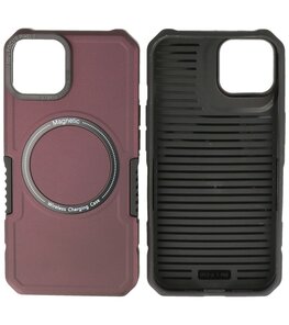 MagSafe Hoesje - Shockproof Back Cover voor de iPhone 14 - Bordeaux Rood MagSafe Hoesje - Shockproof Back Cover voor de iPhone 14 - Bordeaux Rood