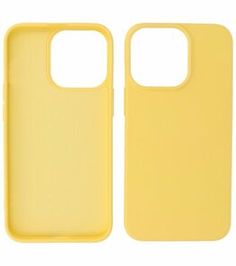 iPhone 15 Pro Hoesje - 2.0mm Dikke Fashion Telefoonhoesje Backcover - Geel