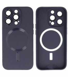 MagSafe Hoesje met Camera Beschermer voor iPhone 15 Pro Max Nacht Paars