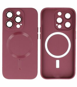 MagSafe Hoesje met Camera Beschermer voor iPhone 15 Pro Max Bruin