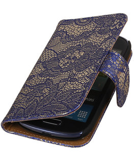 Lace Blauw Hoesje voor Samsung Galaxy S3 Mini VE Book/Wallet Case/Cover
