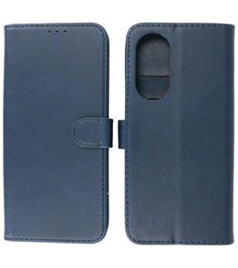 Oppo Reno 10 - Reno 10 Pro Hoesje Book Case Portemonnee Telefoonhoesje - Navy