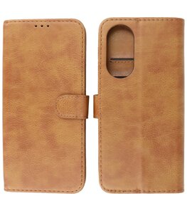 Oppo Reno 10 - Reno 10 Pro Hoesje Book Case Portemonnee Telefoonhoesje - Bruin