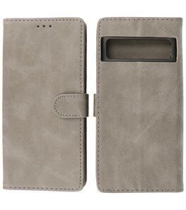 Google Pixel 8 Pro Hoesje Book Case Portemonnee Telefoonhoesje - Grijs Google Pixel 8 Pro Hoesje Book Case Portemonnee Telefoonhoesje - Grijs