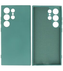 Samsung Galaxy S24 Ultra Hoesje Fashion Backcover Telefoonhoesje Donker Groen