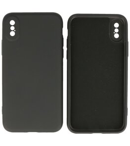2.0mm Dikke Fashion Telefoonhoesje - Siliconen Hoesje voor iPhone Xs & iPhone X - Zwart