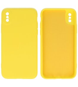 2.0mm Dikke Fashion Telefoonhoesje - Siliconen Hoesje voor iPhone Xs & iPhone X - Geel