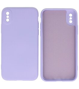 2.0mm Dikke Fashion Telefoonhoesje - Siliconen Hoesje voor iPhone Xs & iPhone X - Paars