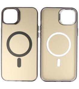 Magsafe Hoesje Geschikt voor iPhone 14 Plus - Magnetisch Smartphone Hoesje - Zwart