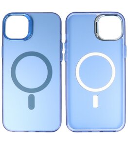 Magsafe Hoesje Geschikt voor iPhone 14 Plus - Magnetisch Smartphone Hoesje - Navy