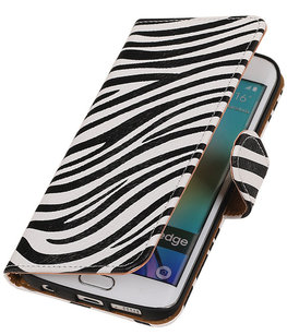 Hoesje voor Samsung Galaxy S6 Edge Zebra Booktype Wallet Hoesje voor Samsung Galaxy S6 Edge Zebra Booktype Wallet