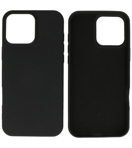 Fashion Color TPU Hoesje voor iPhone 16 Pro Max Zwart