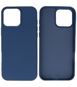 Fashion Color TPU Hoesje voor iPhone 16 Pro Max Navy