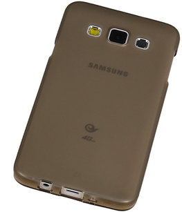 Hoesje voor Samsung Galaxy A3 2015 TPU Transparant Grijs â“ Back Case Bumper Hoes Cover