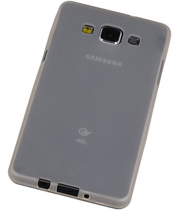 Hoesje voor Samsung Galaxy A5 2015 TPU Transparant Wit  Back Case Bumper Hoes Cover
