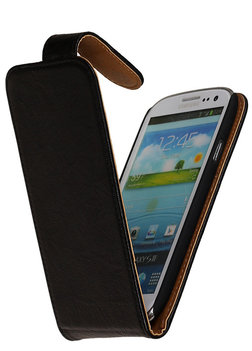 BestCases Luxe Kreukelleer Flipcase Hoesje voor Samsung Galaxy Express Zwart
