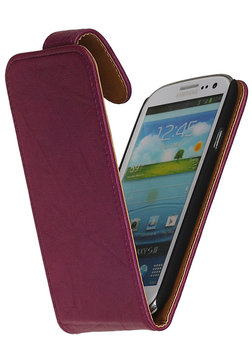 BestCases Luxe Kreukelleer Flipcase Hoesje voor Samsung Galaxy Express Paars