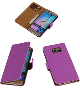 Hoesje voor Samsung Galaxy S6 Leder Look - Paars Hoesje voor Samsung Galaxy S6 Leder Look - Paars