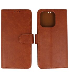 iPhone 16 Pro Max Hoesje Book Case Portemonnee Telefoonhoesje - Bruin