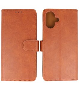 iPhone 16 Plus Hoesje Book Case Portemonnee Telefoonhoesje - Bruin