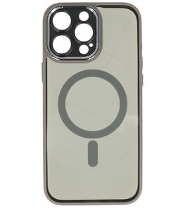 Magsafe Aluminium Camera Beschermer Hoesje voor iPhone 15 Pro Max Grijs