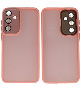 Mat-Transparent met Camera Beschermer Case voor Samsung Galaxy A15 Roze