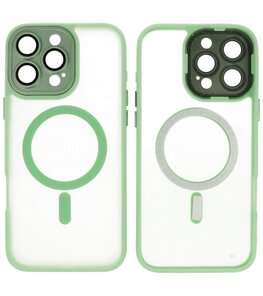 Mat-Transparent met Camera Beschermer Magsafe Case voor iPhone 14 Pro Max Groen