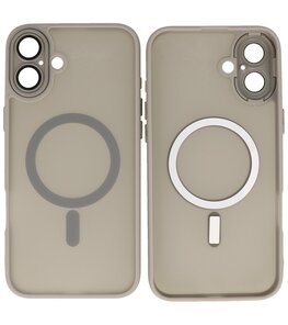 Mat-Transparent met Camera Beschermer Magsafe Case voor iPhone 16 Grijs