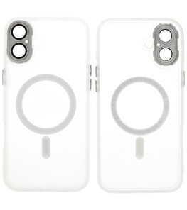 Mat-Transparent met Camera Beschermer Magsafe Case voor iPhone 16 Plus Wit