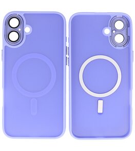 Mat-Transparent met Camera Beschermer Magsafe Case voor iPhone 16 Plus Paars