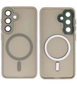 Mat-Transparent met Camera Beschermer Magsafe Case voor Samsung Galaxy S24 FE Grijs Mat-Transparent met Camera Beschermer Magsafe Case voor Samsung Galaxy S24 FE Grijs