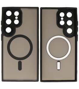 Mat-Transparent met Camera Beschermer Magsafe Case voor Samsung Galaxy S24 Ultra Zwart