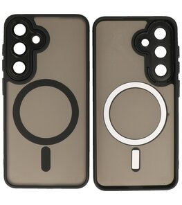 Mat-Transparent met Camera Beschermer Magsafe Case voor Samsung Galaxy S24 en S25 Zwart Mat-Transparent met Camera Beschermer Magsafe Case voor Samsung Galaxy S24 en S25 Zwart