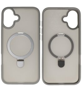 Magsafe Mat Transparant - Camera Beschermer Case met Staande Functie voor iPhone 16 Grijs