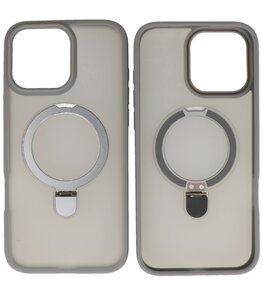 Magsafe Mat Transparant - Camera Beschermer Case met Staande Functie voor iPhone 16 Pro Max Grijs