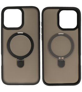 Magsafe Mat Transparant - Camera Beschermer Case met Staande Functie voor iPhone 16 Pro Zwart