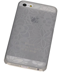 Hoesje voor Apple iPhone 5 / 5S - Lotus Hardcase Zilver Hoesje voor Apple iPhone 5 / 5S - Lotus Hardcase Zilver