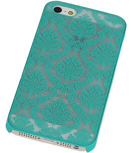 Hoesje voor Apple iPhone 5/5S - Brocant Hardcase Turquoise Hoesje voor Apple iPhone 5/5S - Brocant Hardcase Turquoise