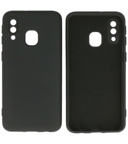 Fashion Color TPU Hoesje Samsung Galaxy A40 Zwart Fashion Color TPU Hoesje Samsung Galaxy A40 Zwart