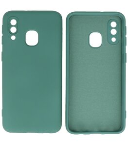 Fashion Color TPU Hoesje Samsung Galaxy A40 Donker Groen Fashion Color TPU Hoesje Samsung Galaxy A40 Donker Groen