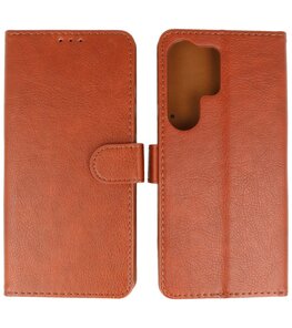 Samsung Galaxy S25 Ultra Hoesje Book Case Portemonnee Telefoonhoesje - Bruin